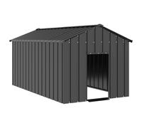 Niche pour Chien Extérieur Métal, Chenil d'extérieur Enclos Cage pour Chien avec Toit Noir 114x202x101 cm Acier galvanisé
