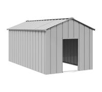 Niche pour Chien Extérieur Métal, Chenil d'extérieur Enclos Cage pour Chien avec Toit Noir 114x202x101 cm Acier galvanisé