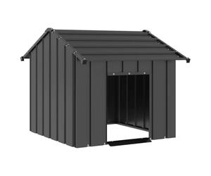 Niche pour Chien Extérieur Métal, Chenil d'extérieur Enclos Cage pour Chien avec Toit Noir 85x107x81 cm Acier galvanisé