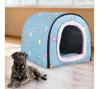 Niche pour chien extra large 2 en 1 - Imperméable - Calmant et chaud - Avec coussin amovible - Anti-anxiété - Antidérapant - L - 57 x 44 x 39 cm