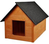 Niche pour Chien Isolée et Étanche - Maison de Chien Extérieur pour Hiver, Confort Thermique Toute l'Année - Maisonnette Durable et Résistante aux Intempéries - 82x58x47 cm - Bois Peint (Teak)