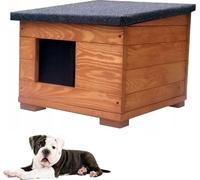 Niche pour chien Maison pour chien Caverne pour chien en bois Maison pour chat Résistant aux intempéries 50x45x41 cm 10893