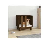 Niche pour chien Marron miel 50x40x52 cm Bois de pin massif 822474