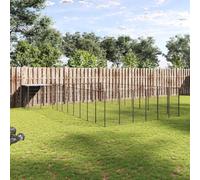 Niche pour chien noire 19,36 m² avec grille en acier robuste et verrou verrouillable pour la sécurité et la ventilation, toit d'eau résistant aux UV