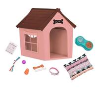 Niche pour chien - Our Generation - 15 cm - Rose - Accessoires inclus - Intérieur