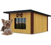 Niche pour chien Outdoor 57cm Maison pour chien Cave pour chien Résistant aux intempéries Maison d'hiver ; pin, marron