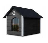 Niche pour chien Outdoor Maison pour chien Cave pour chien Résistant aux intempéries Maison d'hiver 104x74x90 ; Noir