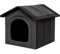 Niche pour chien pliable pour l'intérieur et l'extérieur, lavable, légère, 70x60 cm graphite avec noir