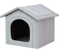 Niche pour chien pliable pour l'intérieur & l'extérieur - 60x55cm - lavable, légère, gris clair