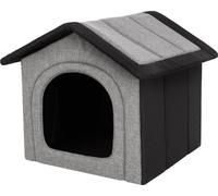 Niche pour chien pliable pour l'intérieur & l'extérieur - 60x55cm - lavable, légère, gris clair avec noir
