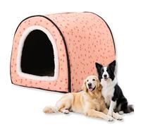 Niche pour chiens de grande taille 2 en 1, niche pour chien apaisante, lavable, grotte pour animaux de luxe imperméable, amovible, anti-anxiété pour chiens dehors, lits pour chats (L-60 * 48 * 42 cm)