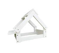 Niche pour Chiens d'intérieur, Structure en Bois avec Support pour Bols Couleur Blanche