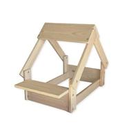 Niche pour Chiens d'intérieur, Structure en Bois avec Support pour Bols Couleur Bois