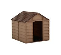 Niche pour Chiens Marron 71x71,5x68 cm PP Chenil Animaux Chiot Jardin