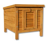 Wiltec Niche pour chat 420 x 515 x 430 mm en bois d'épicéa, niche pour petits animaux, clapier à lapins avec toit, étanchéité au bitume, abri pour animaux de compagnie pour jardin/balcon