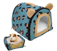 Niche pour Cochon d'Inde Avec Coussin Amovible - Lavable - Pour Furet, Chinchilla, Hérisson (Bleu)