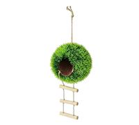 Niche pour nid - Pour l'élevage de perroquets en tresse | Jouet balançoire pour cachette en cage en bois | Abri pour poisson perche simulé en pagl