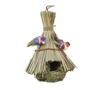 Niche pour oiseaux | Ornement rustique en canne naturelle pour extérieur, abri pour nidification et élevage, perruches, perruches, canaris, maison, intérieur, balcon, jardin, cour