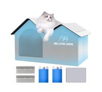 Niche rafraîchissante pour chat - Maison rafraîchissante en aluminium pour chat avec bloc de glace, tente pour animal domestique, abri frais pour animal domestique, abri spacieux pliable pour