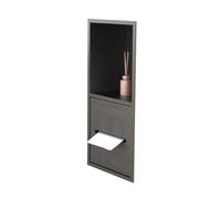 Niche Salle de Bain Encastrer Douche Encastrée en Acier Inoxydable, Murale, Carrelée, Étagère Intégrée Prête À Carreler, Facile À Installer, Rangement de pour Shampoing, Savon, Articles de T