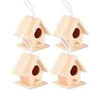 Niche suspendue en bois mini, maisons d'oiseaux en bois 4 paquets pendu maison d'oiseaux pour jardin extérieur patio boîte de nid décorative maison d'oiseaux pour Robin Budgie hirondelle petit pardeau