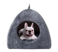Niche triangulaire pour chat - Lit fermé pour chaton | Lit pour animal domestique avec base antidérapante, tente pour chat en éponge de lin avec coussin lavable, maison pour chat