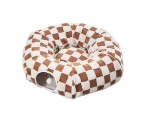Niche tunnel pour animaux de compagnie - 83,86 x 25,4 cm - Cave souple - Tapis facile à - Support de coussin amovible longue durée | Feline Canine Lapin Maison Chambre Salon Hall Cold Season