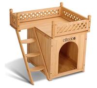 Niche villa en bois avec terrasse brun 66x53x64cm