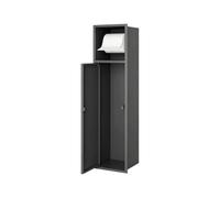 Niche WC encastrable avec porte-papier et poubelle intégrée, acier inoxydable 304, design entièrement soudé, fixation murale, solution de rangement moderne pour salle de bain
