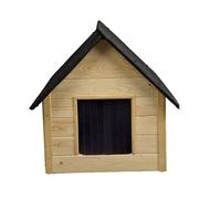 Niche XL pour chiens Woodok, isolée, en bois, grande XL, à monter soi-même et à peindre, en chêne imprégné blanchi