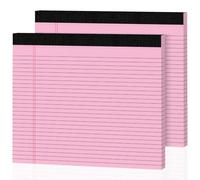 Nichela Lot de 2 blocs-notes lignés rose format paysage 25,4 x 21,6 cm | Bloc-notes ligné micro-perforé pour listes de choses à faire - 30 feuilles - Pour fournitures de bureau et scolaires