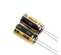 Nichicon FW Series Lot de 2 condensateurs électrolytiques en aluminium HiFi 25 V 1000 uF 10 x 20 mm