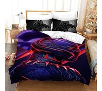 NICHIYO Black Panther Parure de lit en microfibre avec housse de couette et taie d'oreiller, impression numérique 3D, 3 pièces (housse de couette + taies d'oreiller), (14,135 x 200 cm)