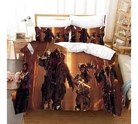 NICHIYO Borderlands Parure de lit 3 pièces en microfibre avec housse de couette et taies d'oreiller Impression numérique 3D (12, lit simple 135 x 200 cm)