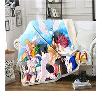 NICHIYO Couverture Queue de Fée, couverture en polaire de dessin animé et d'animation pour adultes et enfants, 100% microfibre, pour canapé-lit et canapé (113cm*150cm)