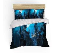 NICHIYO Harry Potter Parure de lit 3 pièces avec housse de couette et taie d'oreiller, microfibre, impression numérique 3D (4, double 200 x 200 cm)