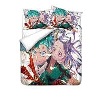 NICHIYO My Hero Academia Parure de lit 3 pièces avec housse de couette Motif dessin animé 3D (2, simple 135 x 200 cm)
