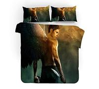 NICHIYO Supernatural Season Parure de lit 3 pièces avec housse de couette et taie d'oreiller, microfibre, impression numérique 3D (3, double 200 x 200 cm)