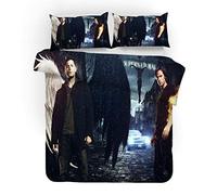 NICHIYO Supernatural Season Parure de lit 3 pièces avec housse de couette et taie d'oreiller, microfibre, impression numérique 3D (10, King 240 x 220 cm)