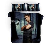 NICHIYO Supernatural Season Parure de lit 3 pièces avec housse de couette et taies d'oreiller, en microfibre, impression numérique 3D, (8, Super King 260 x 220 cm)