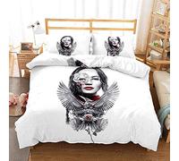 NICHIYO The Hunger Games Parure de lit 3 pièces en microfibre avec housse de couette et taie d'oreiller Impression numérique 3D (8, pour lit simple 135 x 200 cm)