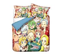 NICHIYO The Seven Deadly Sins Parure de lit 3 pièces avec housse de couette et taie d'oreiller, microfibre, impression numérique 3D (4, Simple 135 x 200 cm)