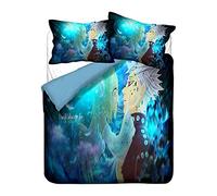 NICHIYO The Seven Deadly Sins Parure de lit 3 pièces - Housse de couette et taie d'oreiller, Microfibre, impression numérique 3D (14, Simple 135 x 200 cm)