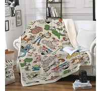 NICHIYO Toy Story Couverture de lit en polaire de dessin animé pour adultes et enfants - 100 % microfibre - Pour canapé-lit et canapé (11,100 cm x 140 cm)