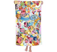 NICHIYOBI Kirby Serviette de bain en impression numérique 3D, douce et moelleuse, aspect tendance, chiffon de voyage, doux et résistant à la lumière (12,100 cm x 180 cm)