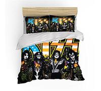 NICHIYOBI Kiss Army Parure de lit 3 pièces en microfibre avec housse de couette et taie d'oreiller Impression numérique 3D (8, double 200 x 200 cm)