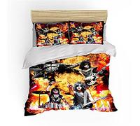 NICHIYOBI Kiss Army Parure de lit 3 pièces en microfibre avec housse de couette et taie d'oreiller Impression numérique 3D (5, double 200 x 200 cm)