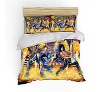 NICHIYOBI Kiss Army Parure de lit 3 pièces en microfibre avec housse de couette et taie d'oreiller Impression numérique 3D (4, double 200 x 200 cm)