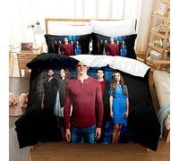 NICHIYOBI Parure de lit 3 pièces en microfibre avec housse de couette et taie d'oreiller Motif loup Teen Wolf 3D (12, lit simple 135 x 200 cm)