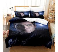 NICHIYOBI Parure de lit Teen Wolf en microfibre avec housse de couette et taie d'oreiller, impression numérique 3D (8, lit simple 135 x 200 cm + 80 x 80 cm)